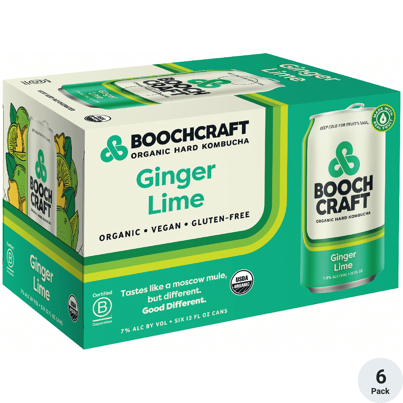 BOOCHCRAFT 6PK GINGER LIME