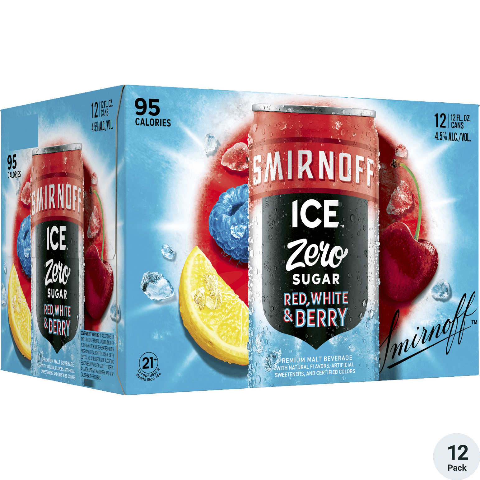 SMIRNOFF 12PK ZERO RWB CANS